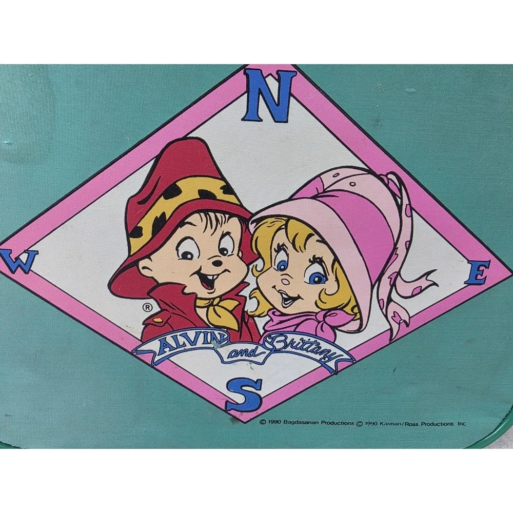 Vintage 1990 Alvin And‎ The Chipmunks Britney Teal Green Mini Suitcase *READ*